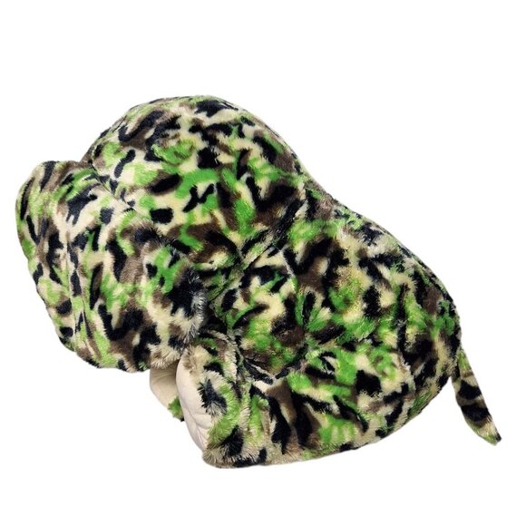 Peek A Boo Toys Elephant Plush Black Green Camo 30 Inch - Picture 4 of 6